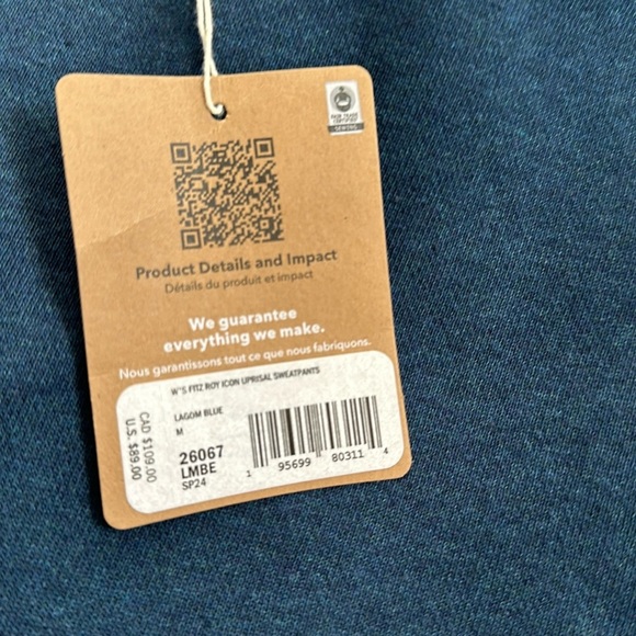 NWT Women's Fitz Roy Icon Uprisal Sweatpants Latin Blue size Medium - Picture 6 of 6